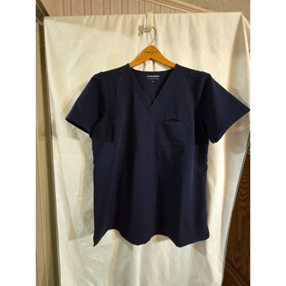 Women's Mandala Short Sleeve Navy Scrubs